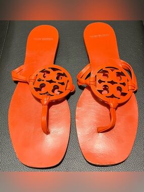 Tory Burch Miller Sandals - Orange Size 8